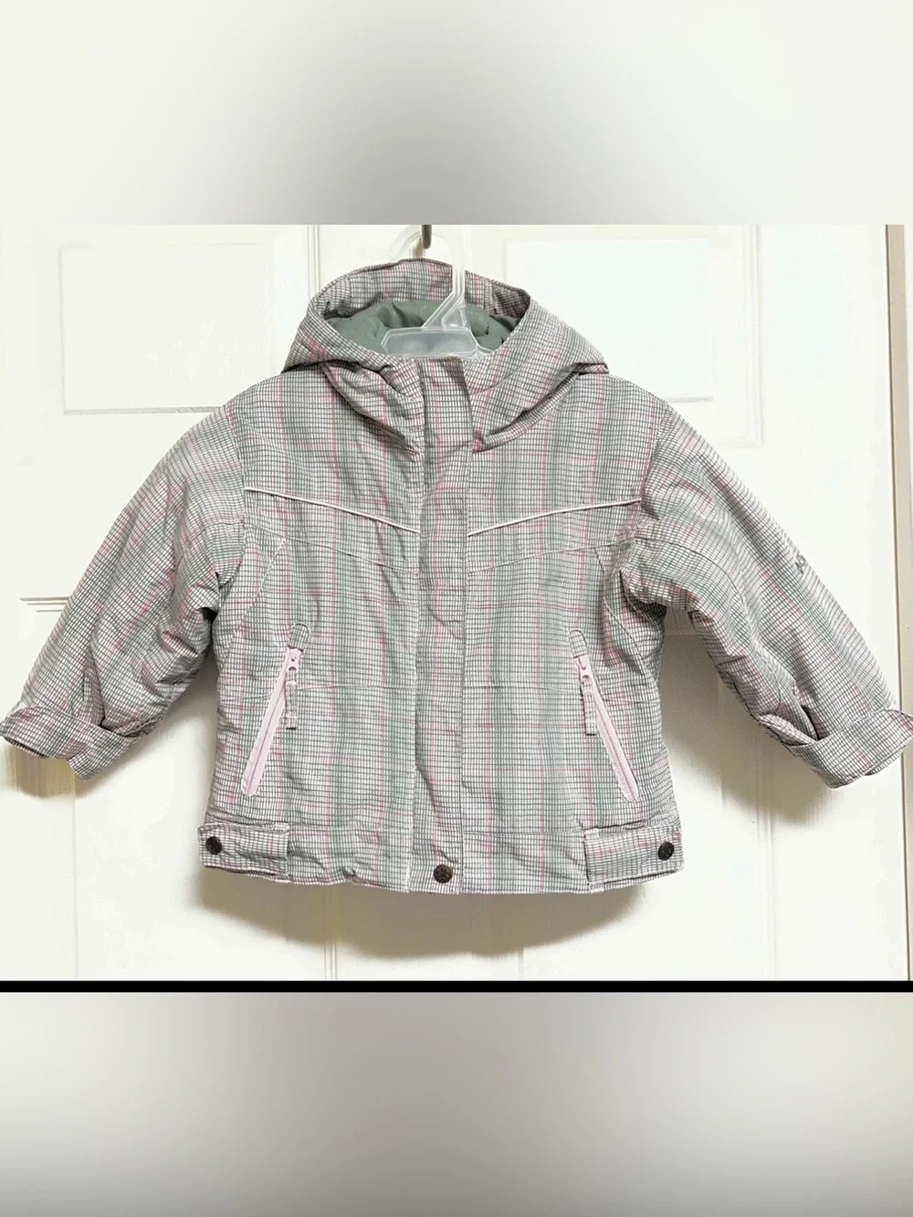 Columbia Girl’s Toddler Sz 2T Hooded Pink Gray Warm Winter Jacket Coat